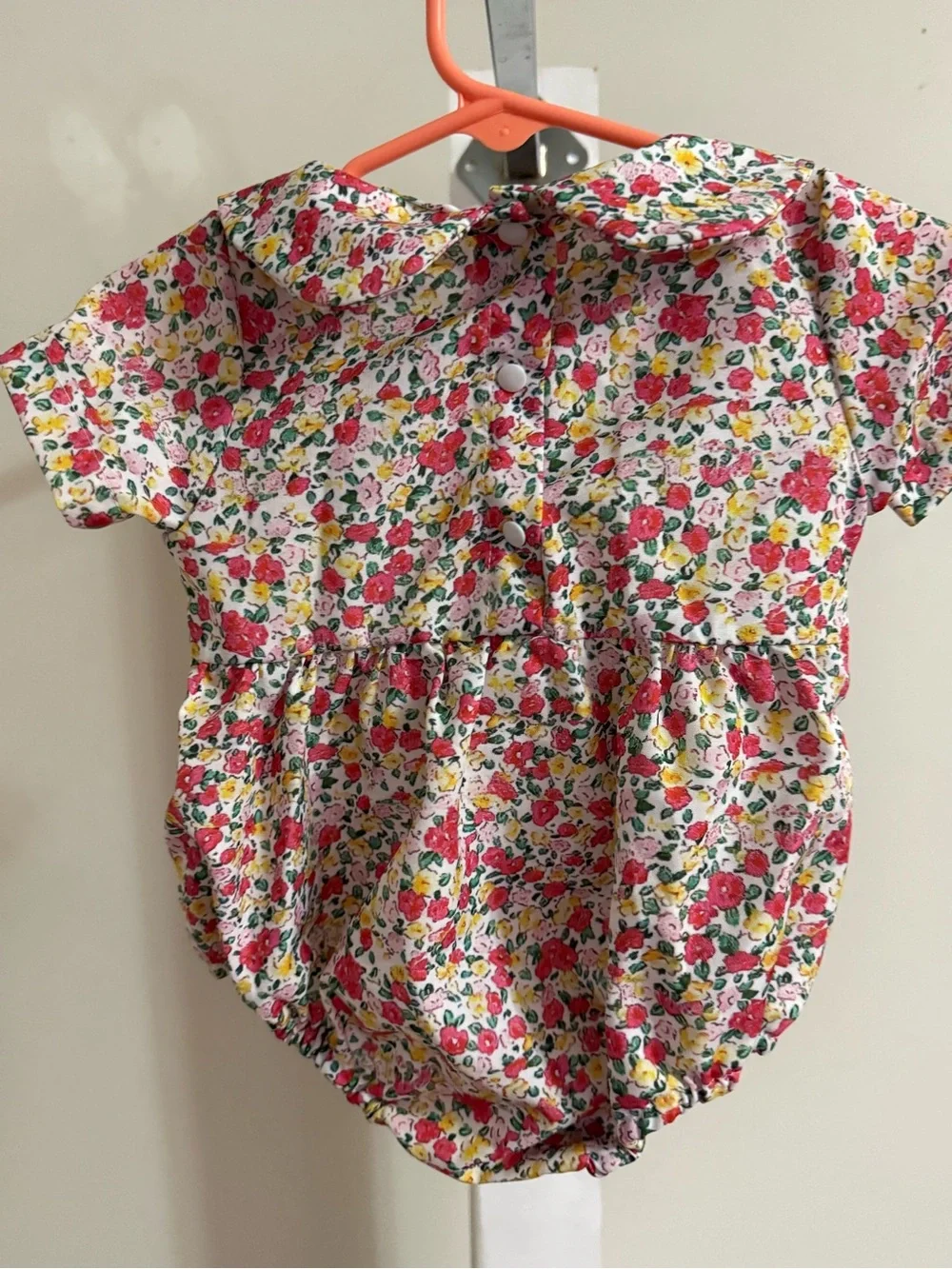 Smocked Strawberry Bubble Romper